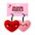 Set di 2 mini portachiavi in peluche a forma di cuore rosa e rosso - Squidglys J'Adoramals