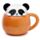 Tazza in Ceramica con Coperchio Sagomato - Panda - Animali Dolci ADORAMALS