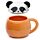 Tazza in Ceramica con Coperchio Sagomato - Panda - Animali Dolci