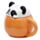 Tazza in Ceramica con Coperchio Sagomato - Panda - Animali Dolci ADORAMALS