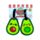 Set di 2 Etichette per Bagagli in PVC - Avocado - Foodiemals