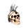 Teschio Decorativo Stile Punk con Cresta di Lame & Catene