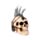 Teschio Decorativo Stile Punk con Cresta di Lame & Catene