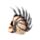 Teschio Decorativo Stile Punk con Cresta di Lame & Catene