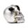 Teschio Decorativo Color Argento con Ragni e Ragnatele