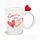 Tazza in Ceramica con Cuore Rosso su Manico - Cuori - Amore