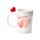 Tazza in Ceramica con Cuore Rosso su Manico - Cuori - Amore