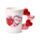 Tazza in Ceramica con Manico a Forma di Cuori - J'Adoramals - Baci XOXO