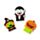 Set di 3 Gomme da Cancellare - Strega, Vampiro e Zucca