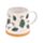Tazza in Grès Porcellanato - Rametti di Pino e Bacche