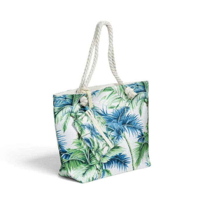 Borsa Mare - Palme e Mini Pochette con Cerniera