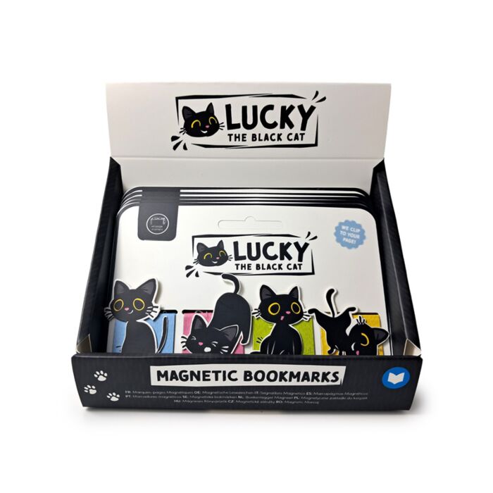Set di 4 Segnalibri Magnetici - Lucky il Gatto Nero