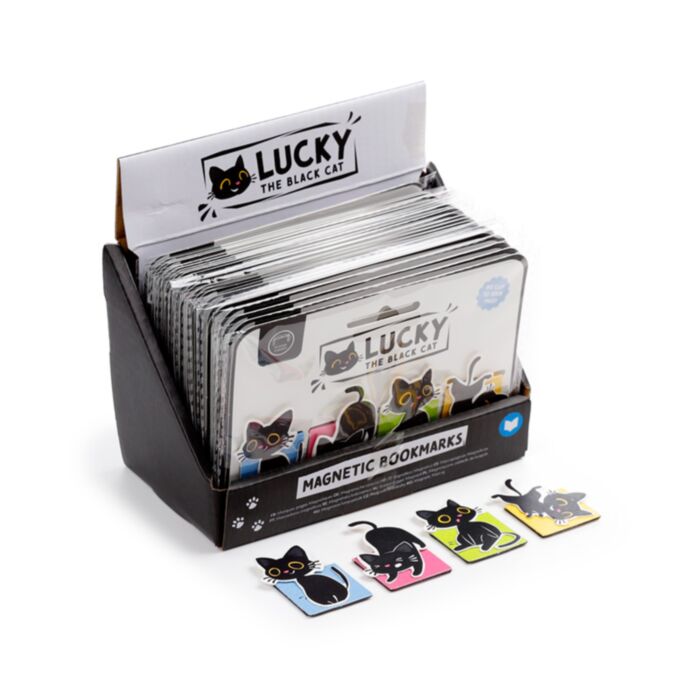 Set di 4 Segnalibri Magnetici - Lucky il Gatto Nero