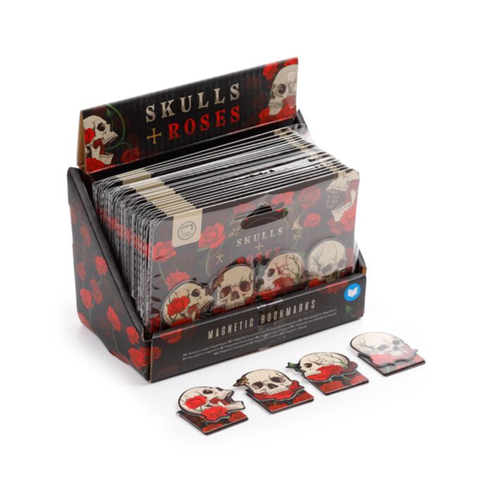 Set di 4 Segnalibri Magnetici - Teschi & Rose SKULLS&ROSES 