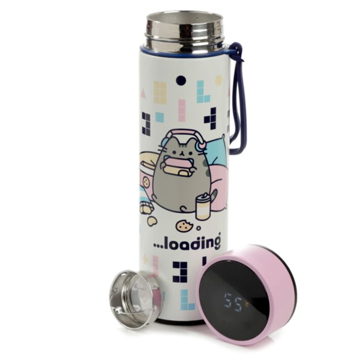 Bottiglia Termica in Acciaio con Termometro - Gamer - Pusheen il Gatto