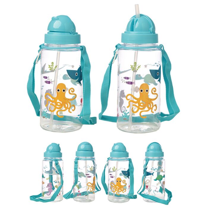 Borraccia per Bambini con Cannuccia 450ml - Animali Marini
