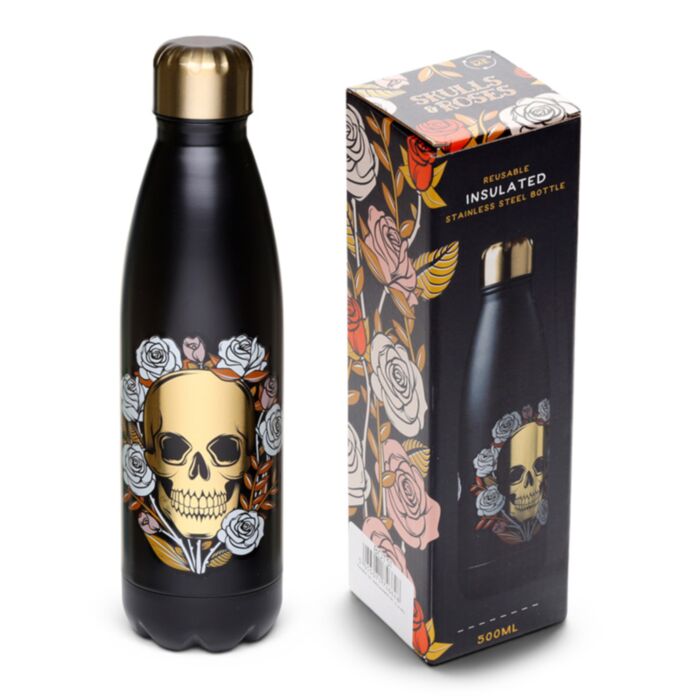 Bottiglia Termica in Acciaio 500ml - Teschi & Rose SKULLS&ROSES 