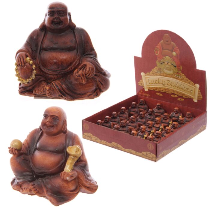 Mini Buddha Effetto Legno con Espositore