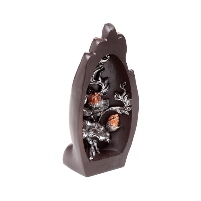Fiore di Loto - Argento e Nero - Intaglio nella Forma di Mano