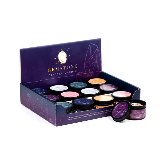 Candela in Cera di Soia - in Lattina - Con Cristalli di Gemme