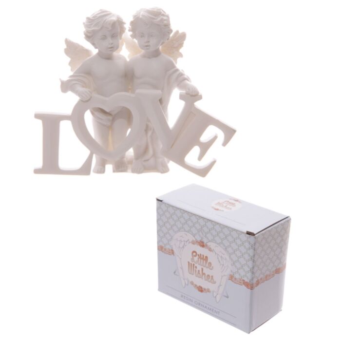 Coppia di Cherubini con scritta LOVE