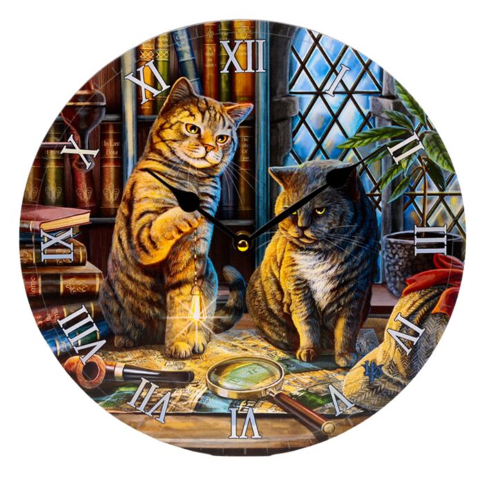 Orologio da Muro Sagomato - Gatto Purrlock Holmes - Lisa Parker
