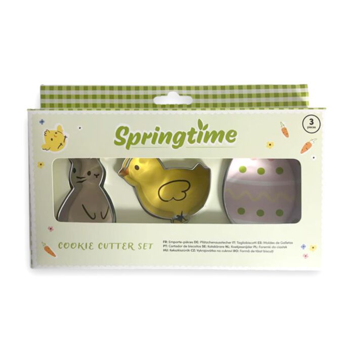Set di 3 Tagliabiscotti  - Primavera - SPRINGTIME - Coniglio,Pulcino,Uovo