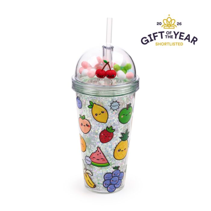 Bicchierone con Cannuccia e Decorazioni - Frutta - Foodiemals