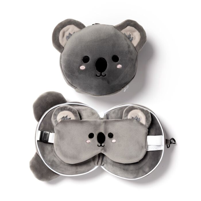 Cuscino da Viaggio con Maschera Relaxeazzz - Koala - Animali Dolci