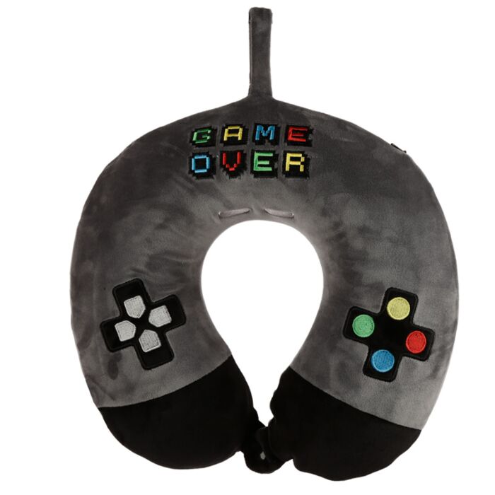 Cuscino da Viaggio in Memory Foam e Peluche Relaxeazzz - Game Over