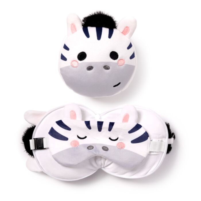 Cuscino da Viaggio con Maschera Relaxeazzz - Zebra Bali - Animali Dolci ADORAMALS