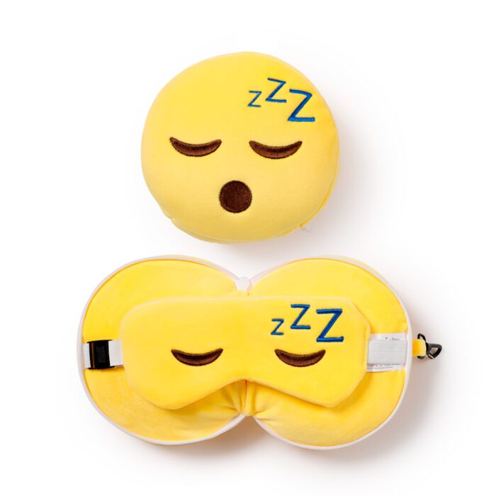 Cuscino da Viaggio con Maschera Relaxeazzz - Snoozie la Faccina Addormentata