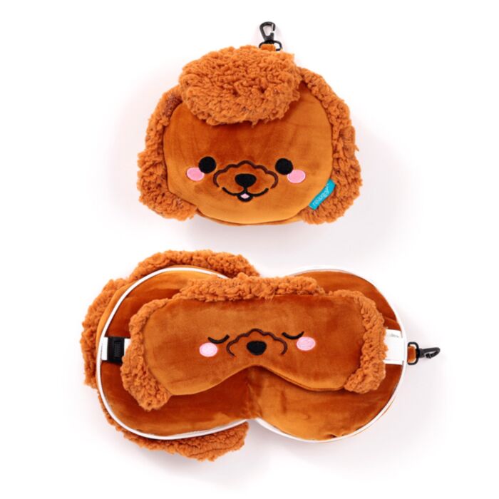 Cuscino da Viaggio con Maschera Relaxeazzz - Barboncino - Animali Dolci ADORAMALS