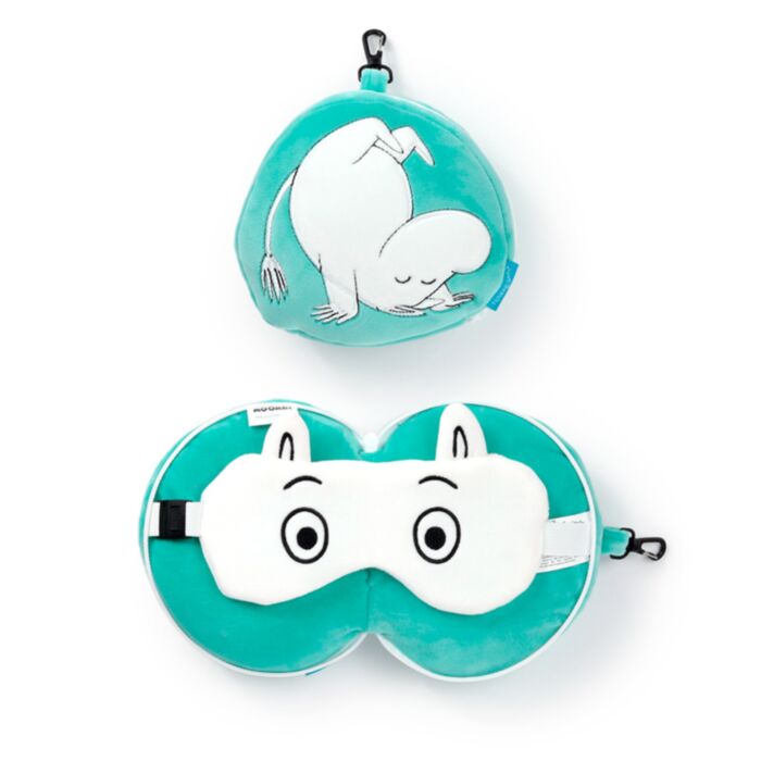 Cuscino da Viaggio con Maschera Relaxeazzz - Moomin  -verde