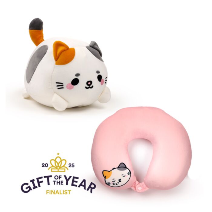 Cuscino da Viaggio con Peluche 2 in 1 - Lola la Gatta - Swapseazzz