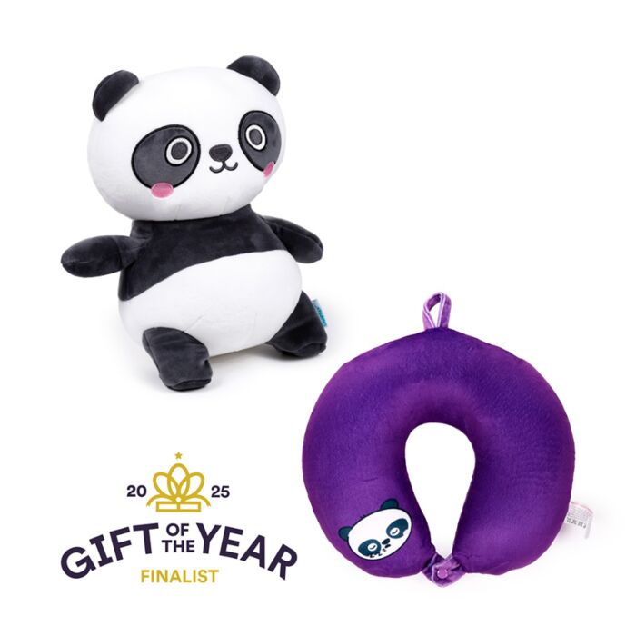 Cuscino da Viaggio con Peluche 2 in 1 - Susu il Panda - Swapseazzz