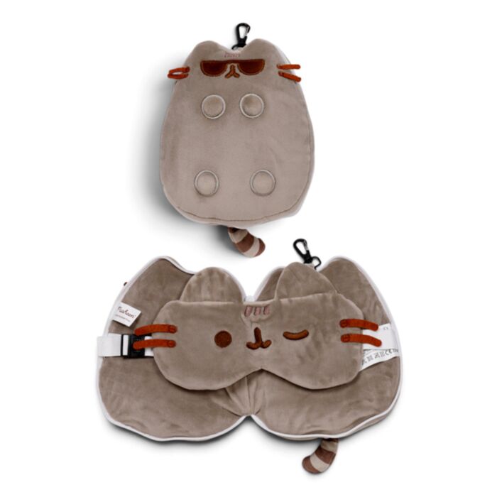 Cuscino da Viaggio con Maschera Relaxeazzz - Pusheen il Gatto con Occhiali da Sole