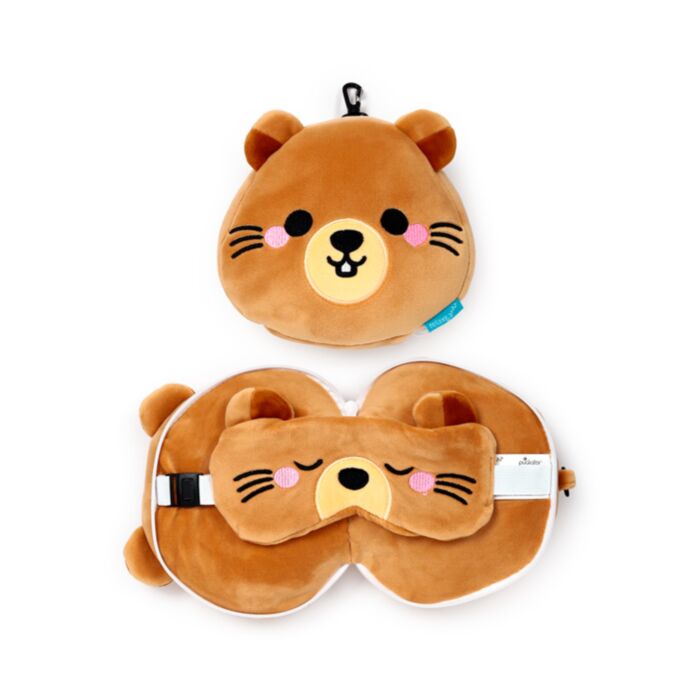 Cuscino da Viaggio con Maschera Relaxeazzz - Marmotta - Animali Dolci ADORAMALS