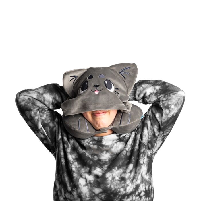 Cuscino da viaggio con Cappuccio - Pepper il Gatto - Beans & Co - Hoodeazzz