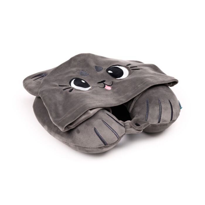 Cuscino da viaggio con Cappuccio - Pepper il Gatto - Beans & Co - Hoodeazzz
