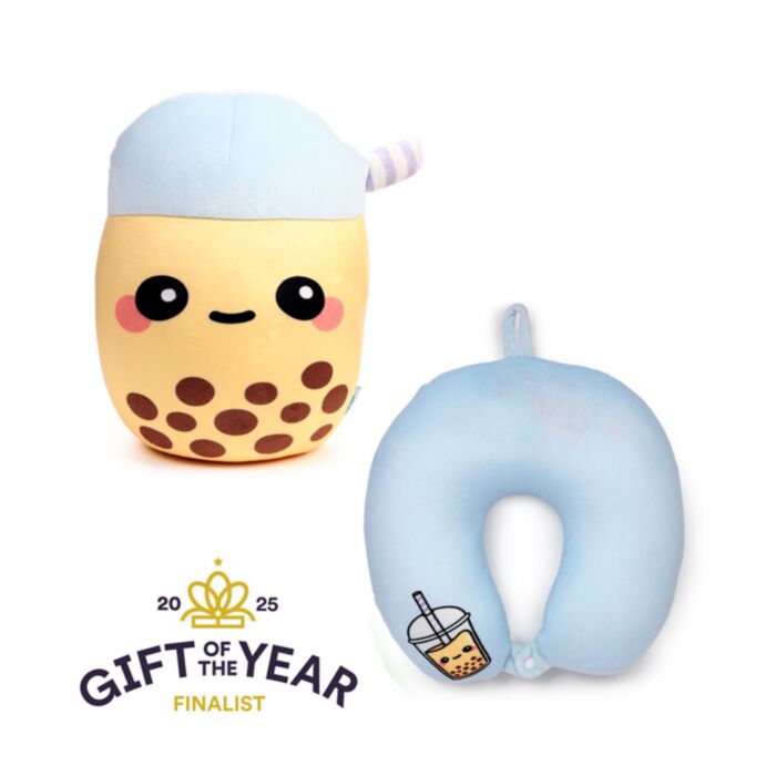 Cuscino da Viaggio con Peluche 2 in 1 - Boba il Bubble Tea - Foodiemals Swapseazzz