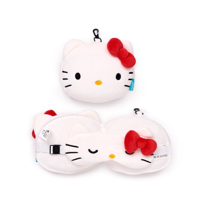 Cuscino da viaggio con Maschera Relaxeazzz - Hello Kitty