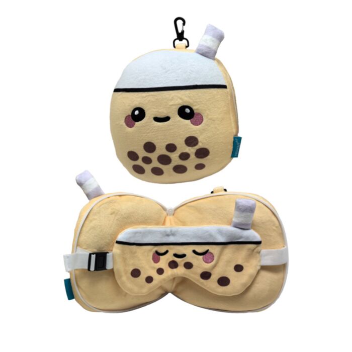 Cuscino da Viaggio con Maschera Relaxeazzz - Bubble Tea - Foodiemals
