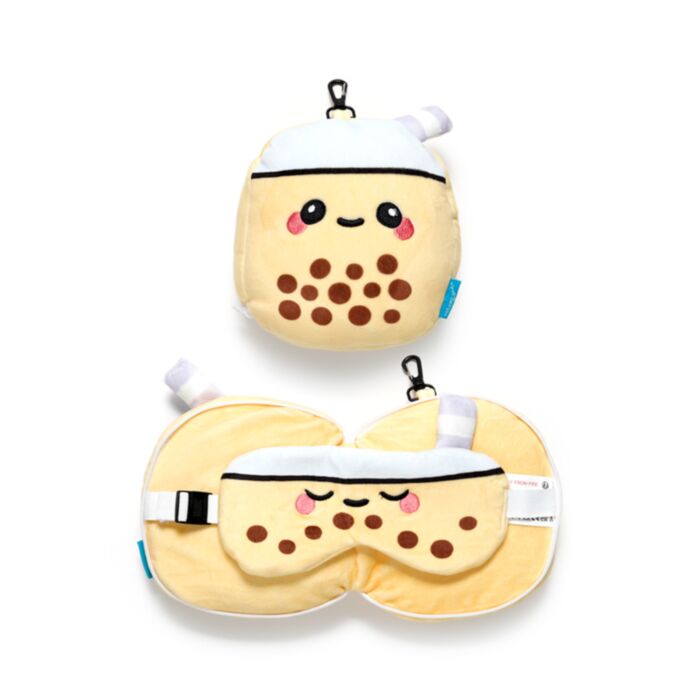 Cuscino da Viaggio con Maschera Relaxeazzz - Bubble Tea - Foodiemals