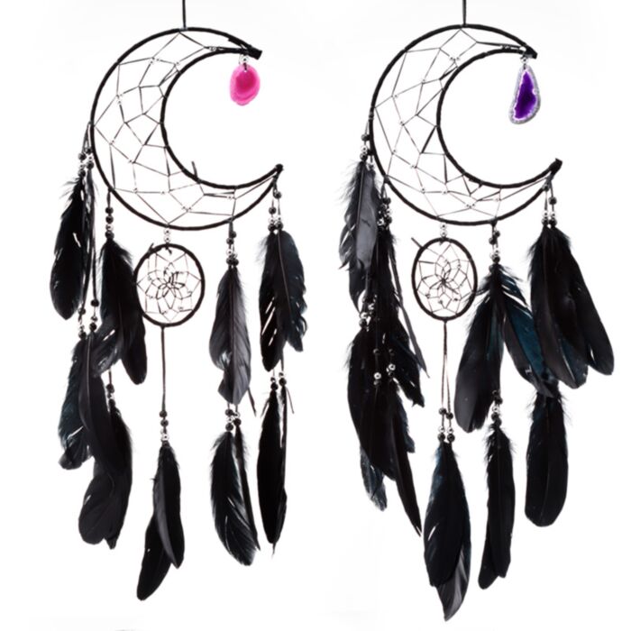 Acchiappasogni con Gemma di Agata - Luna Crescente - Nero