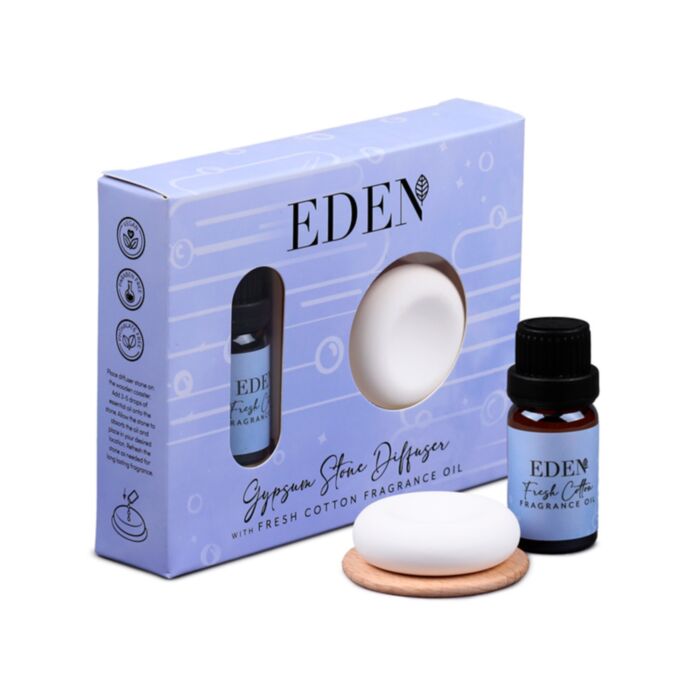 Set Diffusore di Aromi in Gesso e Olio Profumato - Fresh Cotton - Eden