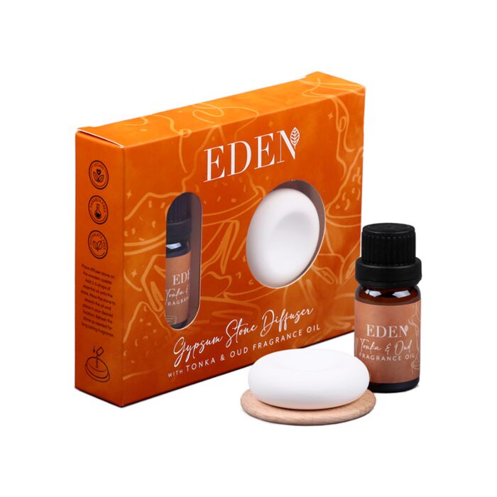 Set Diffusore di Aromi in Gesso e Olio Profumato - Tonka e Oud - Eden