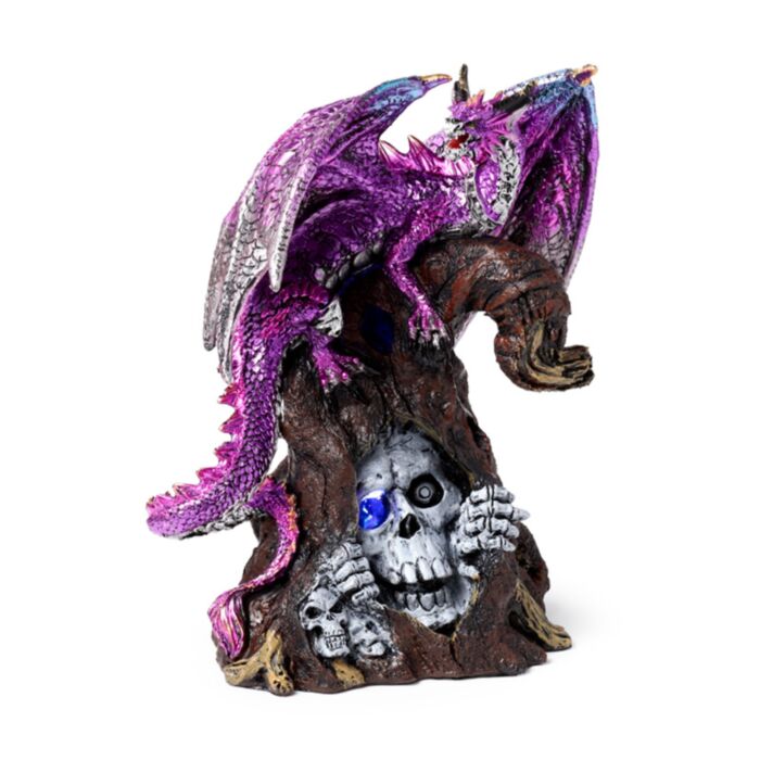 Drago della Leggenda Oscura - Drago Ametista con LED - Custode Porta dei Morti