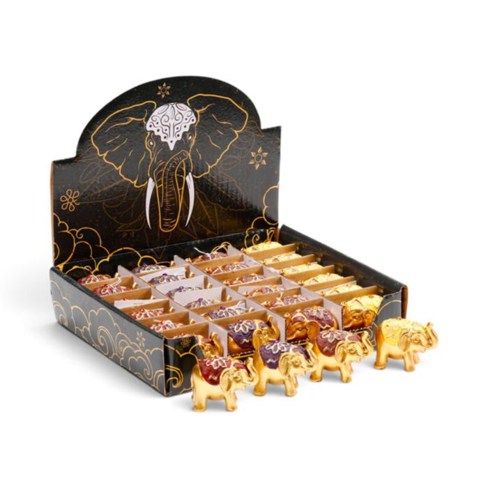 Mini Elefanti Portafortuna Brillantinati con Espositore