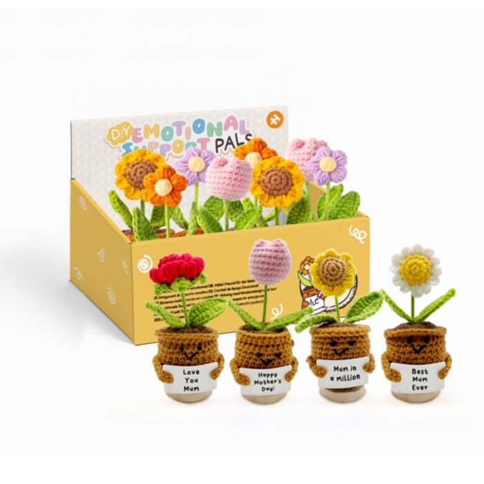 Figura all'uncinetto - Festa della mamma - Fiore di supporto emotivo positivo